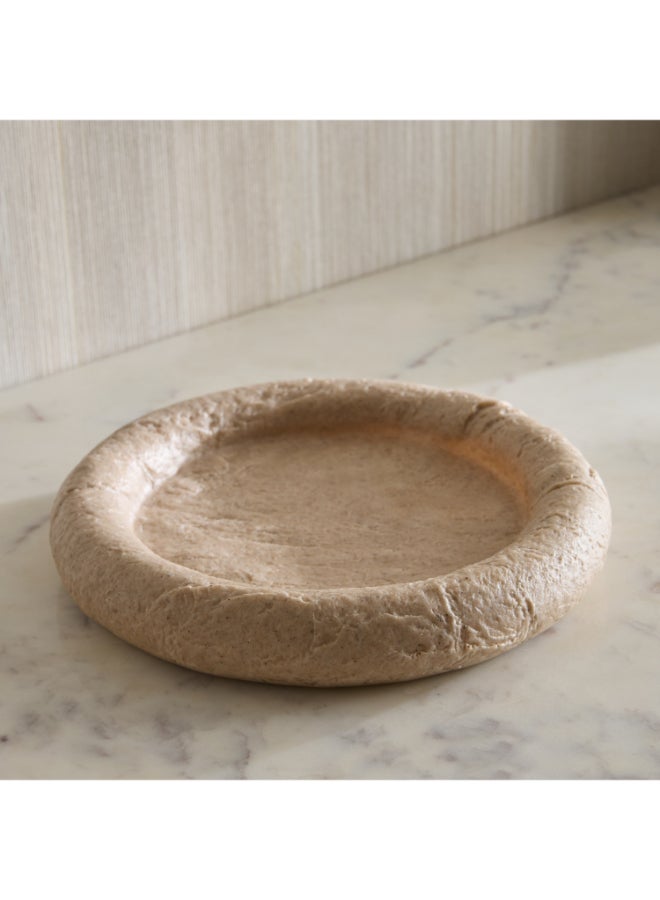 Home Box Round Tray in Travertine Finish for Home Decor - Image 1